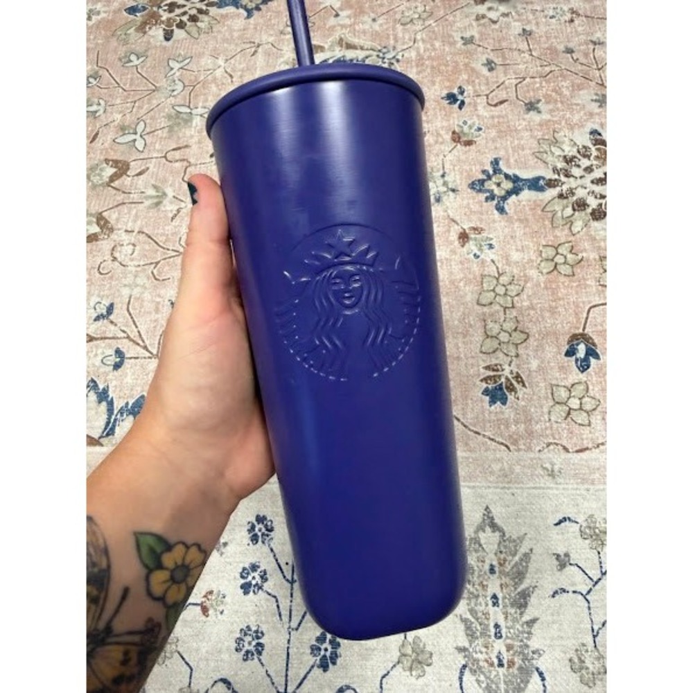 Matte Siren Starbucks Recycled Stainless Steel Tumbler Unisex 24oz Purple